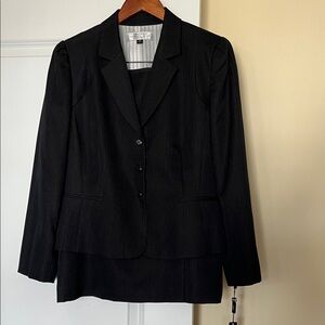Tahari Elegant Charcoal Pinstripe Suit
